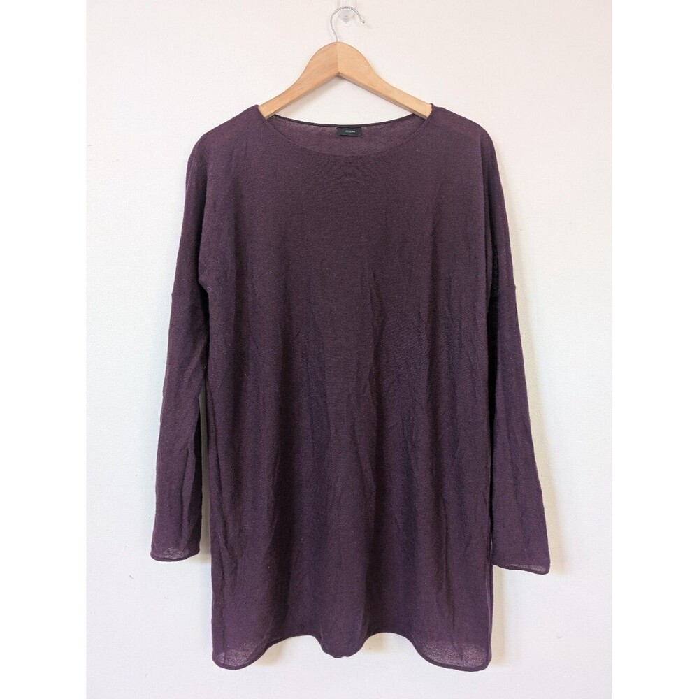 Joseph 100% Fine Cashmere Tunic Long Sweater Aubergine Purple Color M Medium